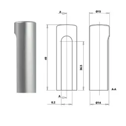 Otlav Osłonka aluminiowa zawiasu @14 mm Chrom matowy Otlav Osłonka aluminiowa zawiasu @14 mm Chrom matowy