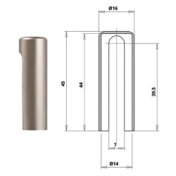Otlav Osłonka aluminiowa zawiasu @14 mm Nikiel matowy Otlav Osłonka aluminiowa zawiasu @14 mm Nikiel matowy