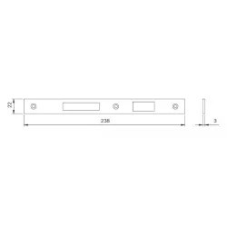 ISEO BLACHA ZACZEPOWA DO IS-741/743/745 238x22x3mm Stal nierdzewna ISEO BLACHA ZACZEPOWA DO IS-741/743/745 238x22x3mm Stal nierdzewna