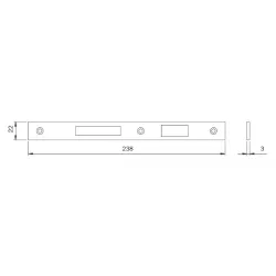 ISEO BLACHA ZACZEPOWA DO IS-741/743/745 238x22x3mm Chrom ISEO BLACHA ZACZEPOWA DO IS-741/743/745 238x22x3mm Chrom