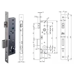 ISEO ZAMEK 92WB, E=25mm, 238x22x3mm Stal nierdzewna ISEO ZAMEK 92WB, E=25mm, 238x22x3mm Stal nierdzewna