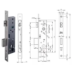 ISEO ZAMEK 92WB, E=35mm, 238x22x3mm Stal nierdzewna ISEO ZAMEK 92WB, E=35mm, 238x22x3mm Stal nierdzewna