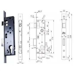ISEO ZAMEK 85WB, E=30mm, 238x22x3mm Stal chromowana ISEO ZAMEK 85WB, E=30mm, 238x22x3mm Stal chromowana