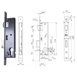 ISEO ZAMEK 85WB, E=30mm, ROLKA, 238x22x3mm 10szt. Stal chromowana ISEO ZAMEK 85WB, E=30mm, ROLKA, 238x22x3mm 10szt. Stal chromowana