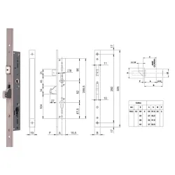 ISEO ZAMEK BLINDO 92WB, E=40mm, 326x22x3mm 10szt. Stal nierdzewna