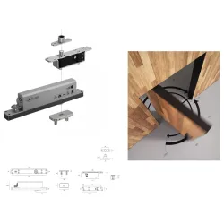 UE ZAWIAS HYDRAULICZNY PIVOT 200 PLUS, DO 200 kg, BLOKADA OTWARCIA 