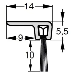UE USZCZELKA SZCZOTKOWA F2-10 ALUMINIUM 1m 