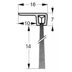 UE USZCZELKA SZCZOTKOWA F3-14 ALUMINIUM 3m 