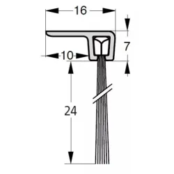 UE USZCZELKA SZCZOTKOWA F3-24 ALUMINIUM 1m 