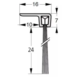 UE USZCZELKA SZCZOTKOWA F3-24 ALUMINIUM 3m 