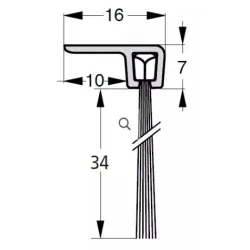 UE USZCZELKA SZCZOTKOWA F3-34 ALUMINIUM 1m 