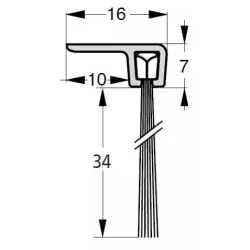 UE USZCZELKA SZCZOTKOWA F3-34 ALUMINIUM 3m 