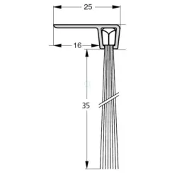 UE USZCZELKA SZCZOTKOWA F5-35 ALUMINIUM 3m 