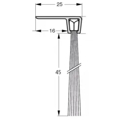 UE USZCZELKA SZCZOTKOWA F5-45 ALUMINIUM 3m 