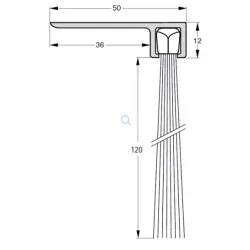 UE USZCZELKA SZCZOTKOWA F8-120 ALUMINIUM 3m 