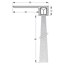 UE USZCZELKA SZCZOTKOWA F8-40 ALUMINIUM 1m 