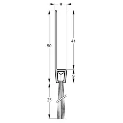 UE USZCZELKA SZCZOTKOWA G5-25 ALUMINIUM 1m 
