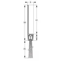 UE USZCZELKA SZCZOTKOWA G5-45 ALUMINIUM 1m 
