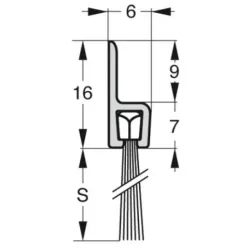 UE USZCZELKA SZCZOTKOWA H3-14 ALUMINIUM 1m 