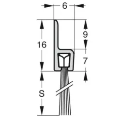 UE USZCZELKA SZCZOTKOWA H3-14 ALUMINIUM 3m 