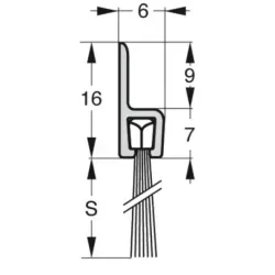 UE USZCZELKA SZCZOTKOWA H3-24 ALUMINIUM 1m 