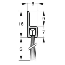 UE USZCZELKA SZCZOTKOWA H3-24 ALUMINIUM 3m 