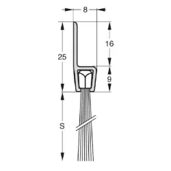 UE USZCZELKA SZCZOTKOWA H5-35 ALUMINIUM 1m 