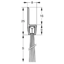UE USZCZELKA SZCZOTKOWA H5-35 ALUMINIUM 3m 