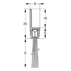 UE USZCZELKA SZCZOTKOWA H5-45 ALUMINIUM 1m 