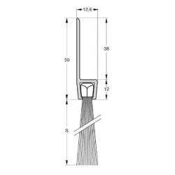 UE USZCZELKA SZCZOTKOWA H8-120 ALUMINIUM 1m 
