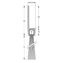 UE USZCZELKA SZCZOTKOWA H8-150 ALUMINIUM 1m 