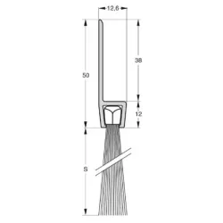 UE USZCZELKA SZCZOTKOWA H8-40 ALUMINIUM 1m 