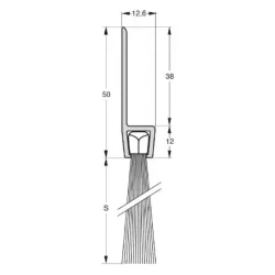 UE USZCZELKA SZCZOTKOWA H8-40 ALUMINIUM 3m 