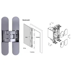 Koblenz ZAWIAS WPUSZCZANY KUBI K2000 TWIST Chrom matowy
