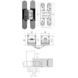 Koblenz ZAWIAS WPUSZCZANY KARAKTER K8120 [120KG] 20szt. Chrom matowy
