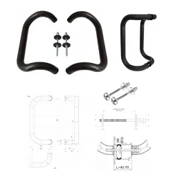 Wala  Pochwyt obustronny M2 aluminiowy fi 30 mm, x = 300 mm BRĄZOWY 8017