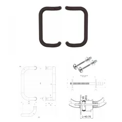 Wala  Pochwyt obustronny M2 aluminiowy fi 30 mm, x = 300 mm BRĄZOWY 8019
