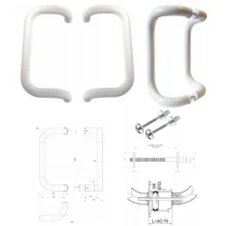Wala  Pochwyt obustronny M2 aluminiowy fi 30 mm, x = 300 mm BIAŁY 9016
