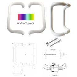 Wala  Pochwyt obustronny M2 aluminiowy fi 30 mm, x = 300 mm Kolory niestandardowe