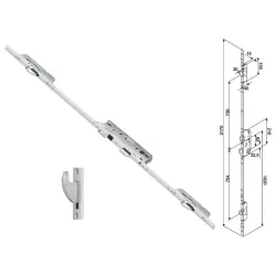 FUHR Zasuwnica drzwiowa 855GL 20/35/92/8 sterowana wkładką – haki Ocynk srebrny