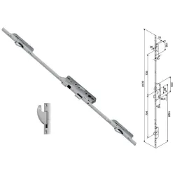 FUHR Zasuwnica drzwiowa 855GL 16/35/92/8 sterowana wkładką – haki Ocynk srebrny