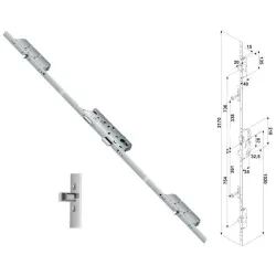 FUHR Zasuwnica drzwiowa 855GL 16/35/92/8 sterowana wkładką – bolce Ocynk srebrny