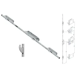 FUHR Zasuwnica drzwiowa 855GL U24/35/92/8 sterowana wkładką – haki Ocynk srebrny