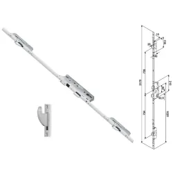 FUHR Zasuwnica drzwiowa 855GL 20/45/92/8 sterowana wkładką – haki Ocynk srebrny
