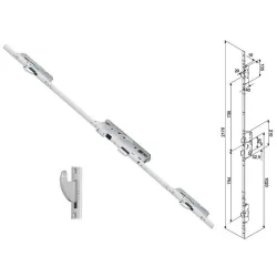 FUHR Zasuwnica drzwiowa 855GL 20/55/92/8 sterowana wkładką – haki Ocynk srebrny
