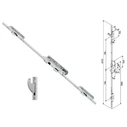 FUHR Zasuwnica drzwiowa 855GL 16/65/92/8 sterowana wkładką – haki Ocynk srebrny