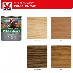 V33 Olej do tarasów Polski Klimat 2,5L Tek