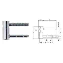 Otlav GÓRNA CZĘśĆ ZAWIASU EXACTA 3-D OT 495 200 9,5x55mm (2T) 6 szt. Galwanizowany