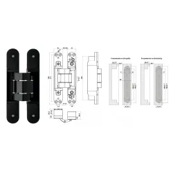 Otlav ZAWIAS WPUSZCZANY INVISACTA 310 3-D 120 KG (4 NASADKI) Czarny
