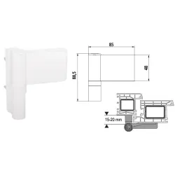 Dr.Hahn Zawias do drzwi PVC KT-SV 15-20 Biały Dr.Hahn Zawias do drzwi PVC KT-SV 15-20 Biały